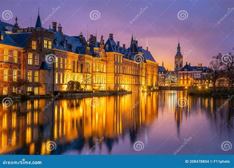 Binnenhof Castle (Dutch Parliament) Cityscape Downtown Skyline of Hague in Netherlands Stock ...