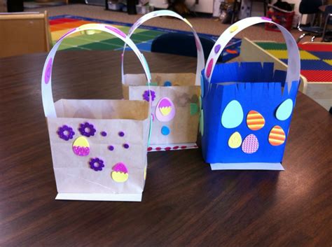 Paper bag Easter basket | Easter basket diy, Easter bags, Easter basket crafts