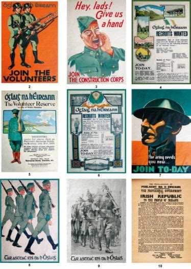 Set Of 9 Vintage Irish Army Recruitment Prints And Irish Proclamation ...