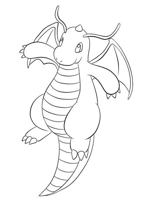 Dragonite (No.149) : Pokemon (Generation I) - All Pokemon coloring pages Kids Coloring Pages