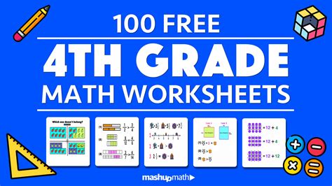 100 Free 4th Grade Math Worksheets with Answers — Mashup Math - Worksheets Library