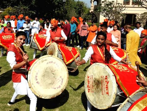 : New Delhi :Marathi Community people perform on the occasion of the ...