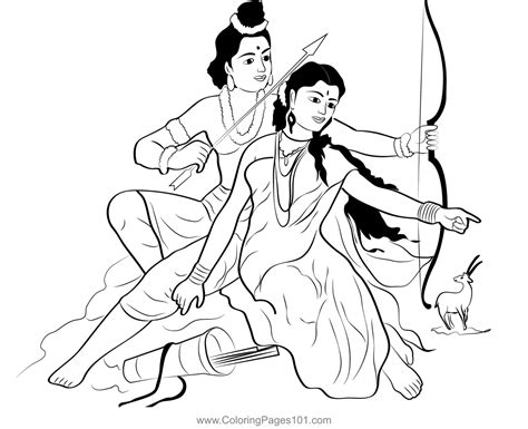 Ram Navami 2 Coloring Page for Kids - Free Rama Navami Printable ...