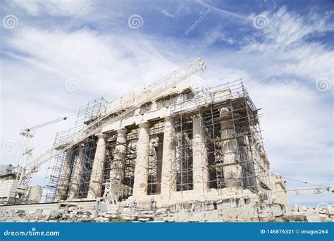 Restoration of the Parthenon Stock Image - Image of historic, reconstruction: 146876321