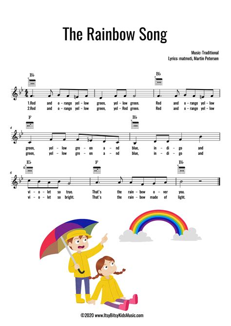 The Rainbow Song Sheet Music With Chords And Lyrics