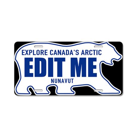 Nunavut Canada Polar Bear Aluminum License Plate by WerewolfSpeedShop ...