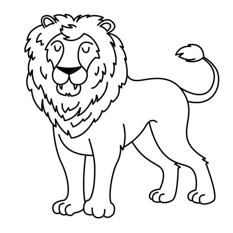 Free Vector | Hand drawn lion outline illustration