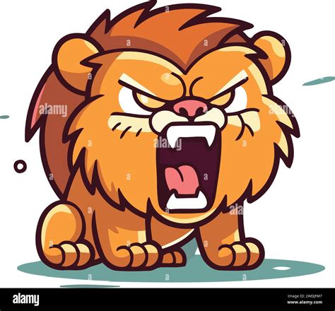 Angry Lion Cartoon Mascot Character. Vector Illustration Stock Vector Image & Art - Alamy