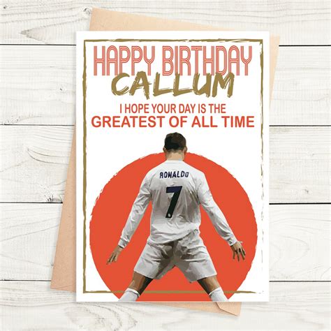 Cristiano Ronaldo Personalised Birthday Card Greatest of All Time A5 ...