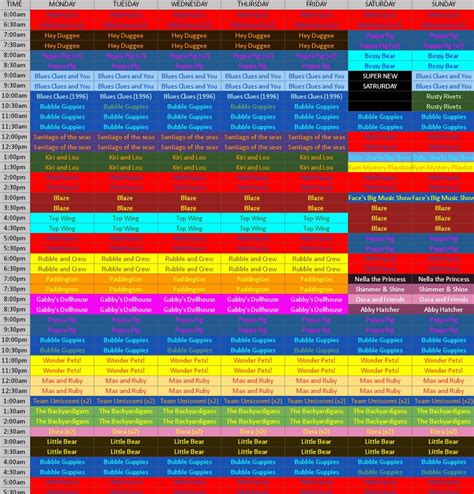 Nick Jr ideal schedule (remake) by TropicalPunchBoi on DeviantArt