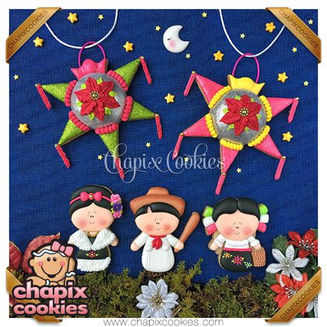 Las Posadas Mexicanas, Mexican Christmas stars by Chapix Cookies | Door ...