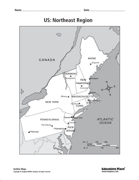 Northeast Usa Outline Map New Blank Map Northeastern United States ...