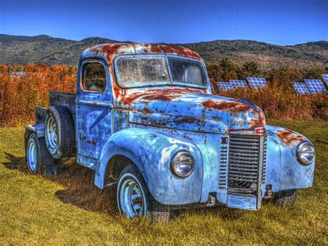 Vintage Blue Pickup Truck Free Stock Photo - Public Domain Pictures