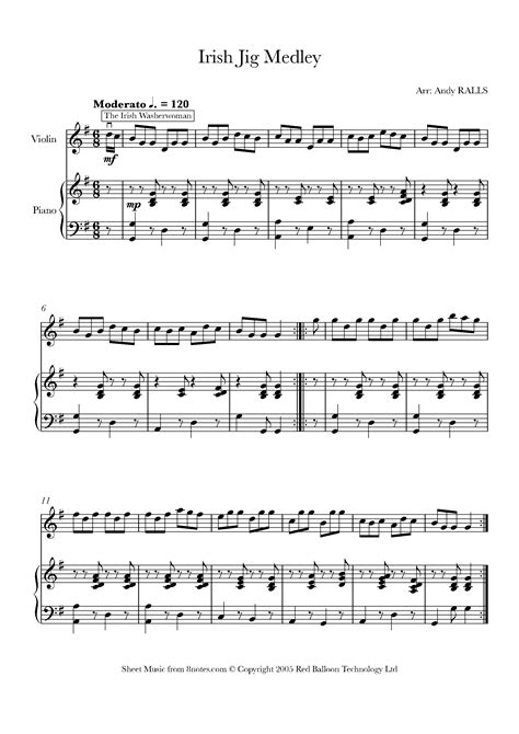 Irish Jig Medley Sheet music for Violin - 8notes.com