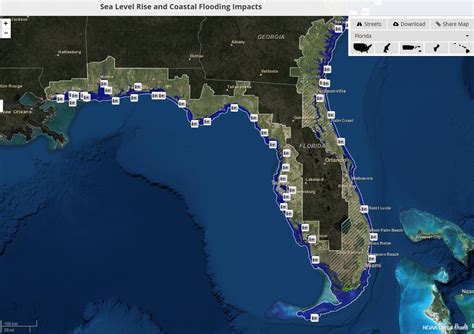 Florida Areas At Risk To A Five Foot Sea Rise | Maps | National - Map ...