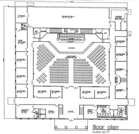 Church Building Plans | Church Plan #131 | LTH Steel Structures ...