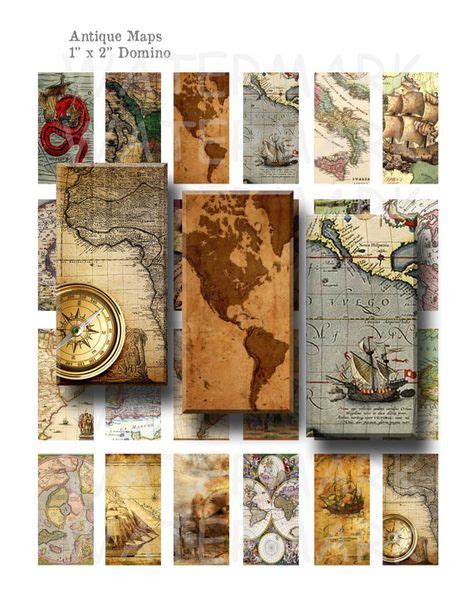 Antique Maps - Digital Collage Sheet - 1 x 2 inch Domino - INSTANT DOWNLOAD | Collage sheet ...
