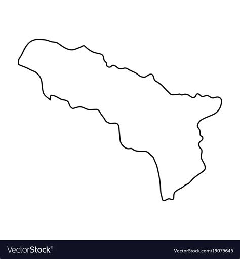 Abkhazia map of black contour curves on white Vector Image