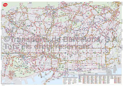 Map of Barcelona bus & Nitbus: stations & lines