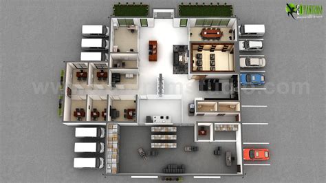 A Crear un plano de planta 3d para Office Office Space Planning, Rendered Floor Plan, 3d House ...