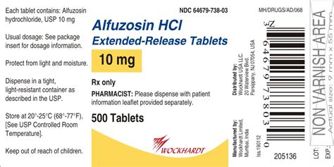 Alfuzosin Hydrochloride (Wockhardt Limited): FDA Package Insert, Page 3