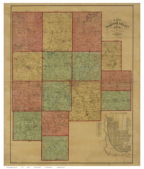 Fairfield County Ohio 1848 - Old Map Reprint - OLD MAPS