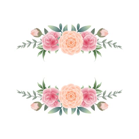 Pink Rose Border Plant Leaf Vector Wedding, Pink Rose, Border Plant Leaf, Plant Leaf Vector ...