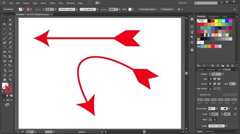 How to Draw a Curved Arrow in Adobe Illustrator_2 - YouTube