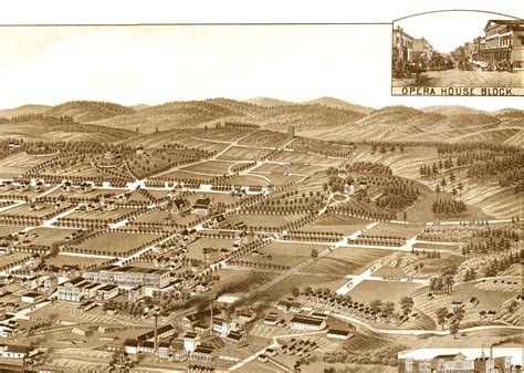 Anniston, Alabama in 1887 - Bird's Eye View Map, Aerial, Panorama ...
