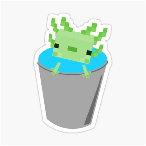 "Minecraft Green Axolotl in a Bucket" Sticker for Sale by Wilsy101 | Redbubble