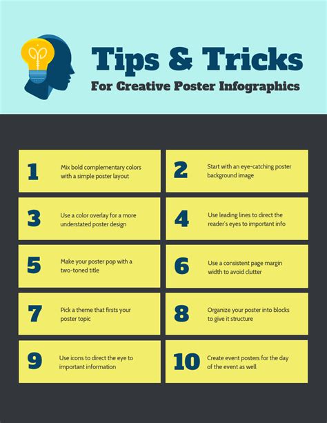 Yellow Tips for Creative Poster Infographic Template