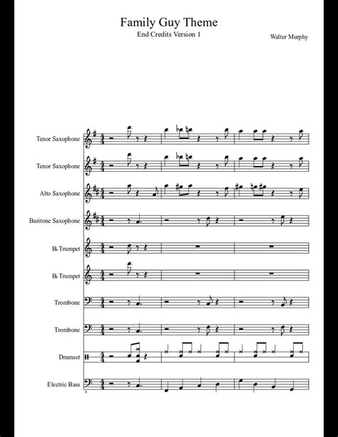 Family Guy Theme sheet music download free in PDF or MIDI