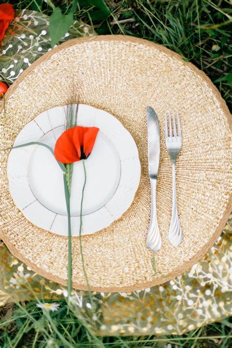 Poppy Wedding Bouquet +Blue Gown For A Pre-Wedding In A Poppy Field