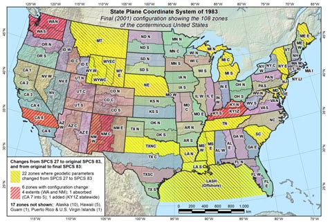 State Plane Coordinate System Map - Printable Map