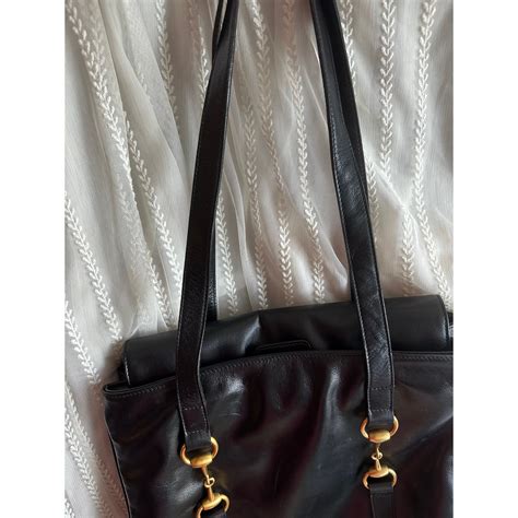 Vintage gucci horsebit black tote bag | Black Vintage 中古店