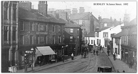 Burnley, Lancashire. St.James Street, 1892 | Burnley lancashire, Burnley, Lancashire