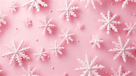 White Christmas Snowflakes Decoration On Pink Background Christmas ...