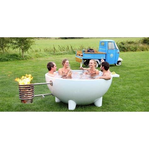 Alfi Brand 4 - Person Round Wood Fired Hot Tub | Hot tub, Modern hot ...