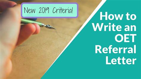 How to write an OET referral letter (New 2019 criteria) with sample!