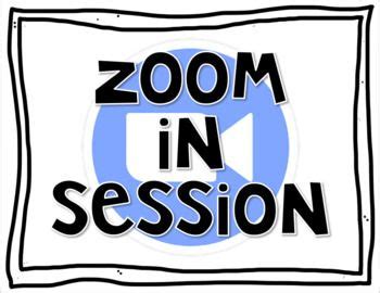 Zoom/Meet In Progress Door Sign | Speech language activities, Esl lessons, About me activities