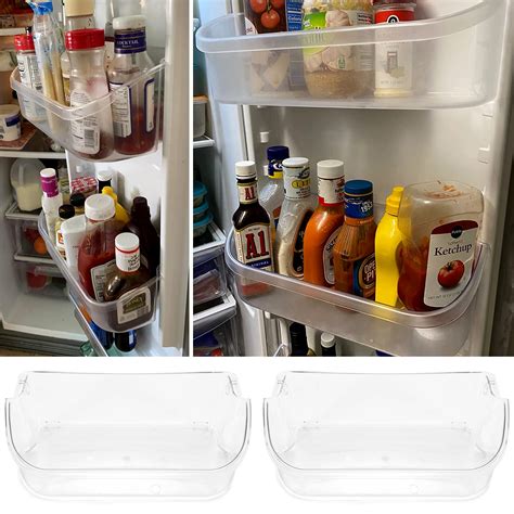 HECASA Refrigerator Clear Gallon Door Bin Shelf 2 Pack Rep. 240356402 ...