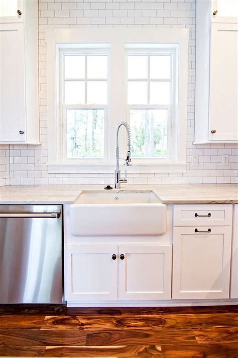 White Subway Tile Backsplash White Subway Tiles from counter to ceiling. # ...