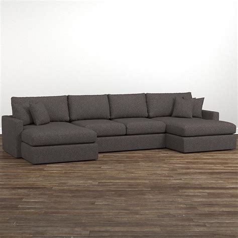 Stunning Double Sectional Sofa Grey With Chaise Lounge