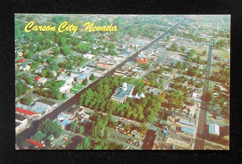 1950s Aerial View Carson City NV Postcard Nevada | eBay