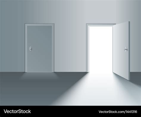 Closed and open door Royalty Free Vector Image