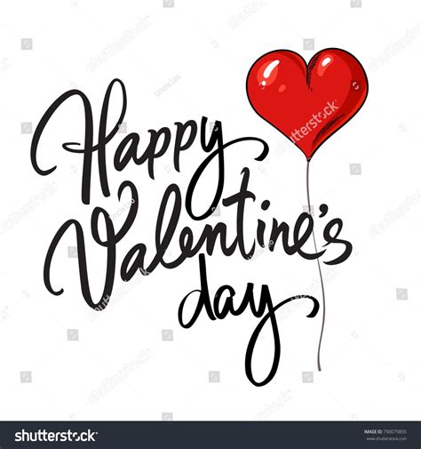 happy valentines day handwritten lettering royalty free image vector in 2020 | Happy valentines ...