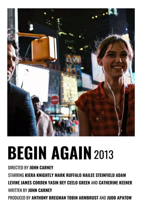 begin again | Film posters minimalist, Movie records, The best films