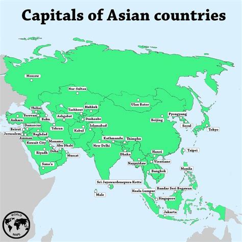 Asian Countries and Their Capitals | Storia