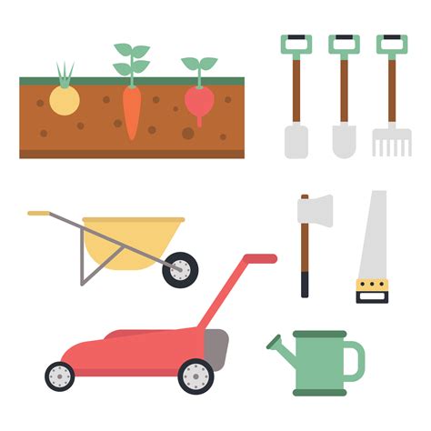 Colorful Tools For Farming 177881 Vector Art at Vecteezy