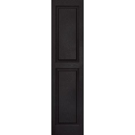 Shop Vantage 2-Pack Black Raised Panel Vinyl Exterior Shutters (Common: 14-in x 59-in; Actual ...